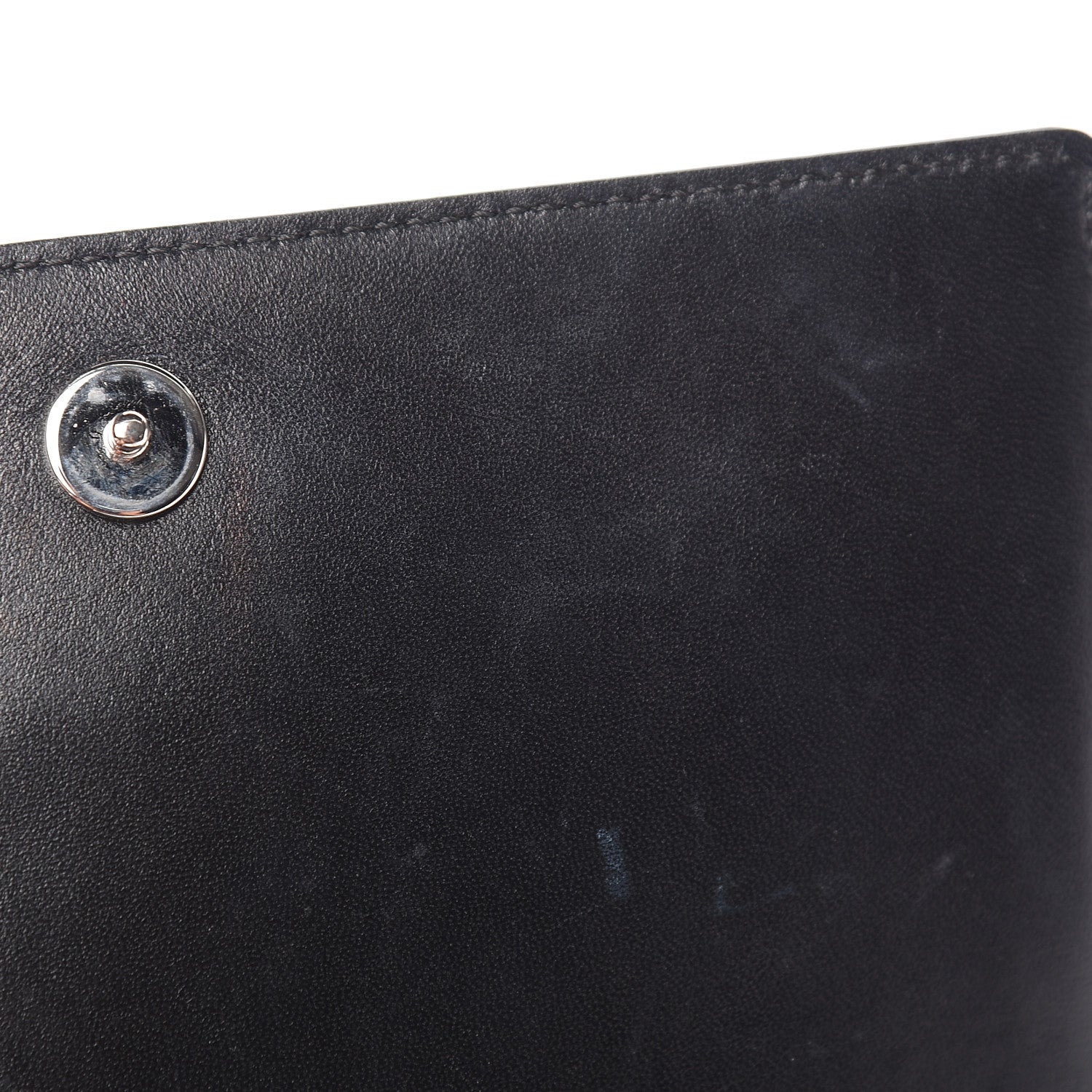Christian Dior Grained Calfskin Diorama Wallet on Chain Pouch Black 7 of 13