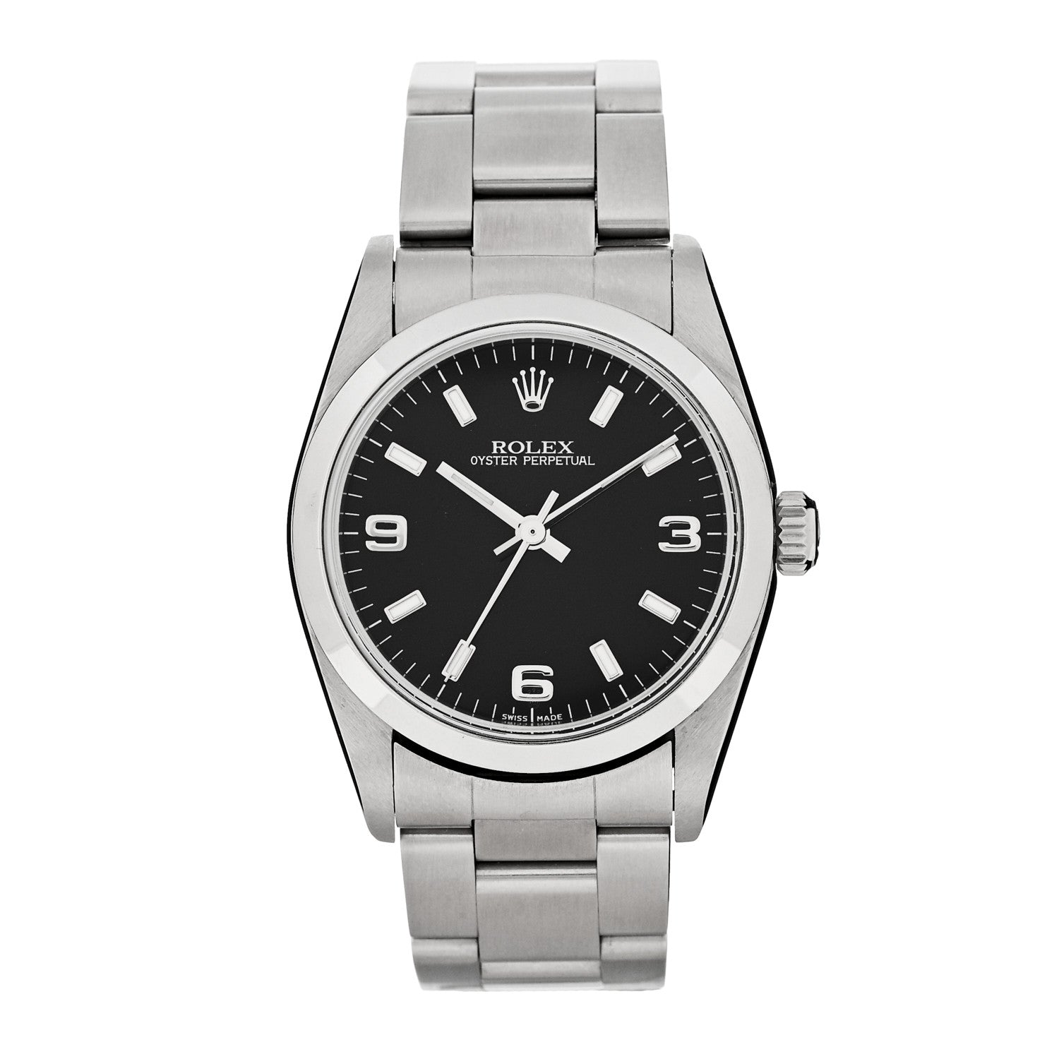 Rolex Stainless Steel 31mm Oyster Perpetual Watch Black 77080 1 of 5