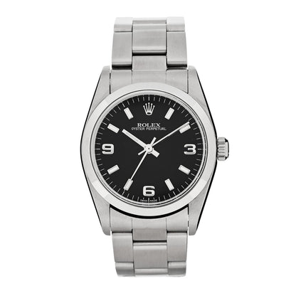 Rolex Stainless Steel 31mm Oyster Perpetual Watch Black 77080 1 of 5