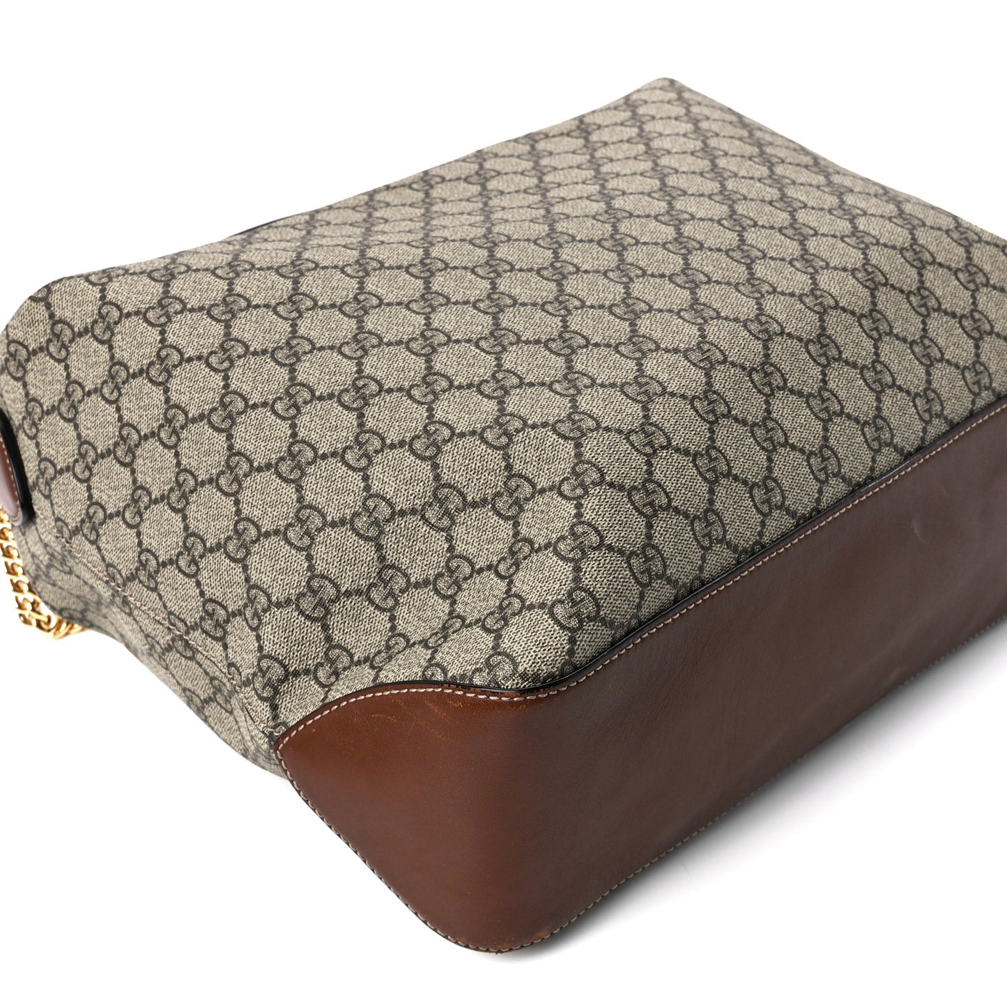 GG Supreme Monogram Large Linea A Hobo Light Brown