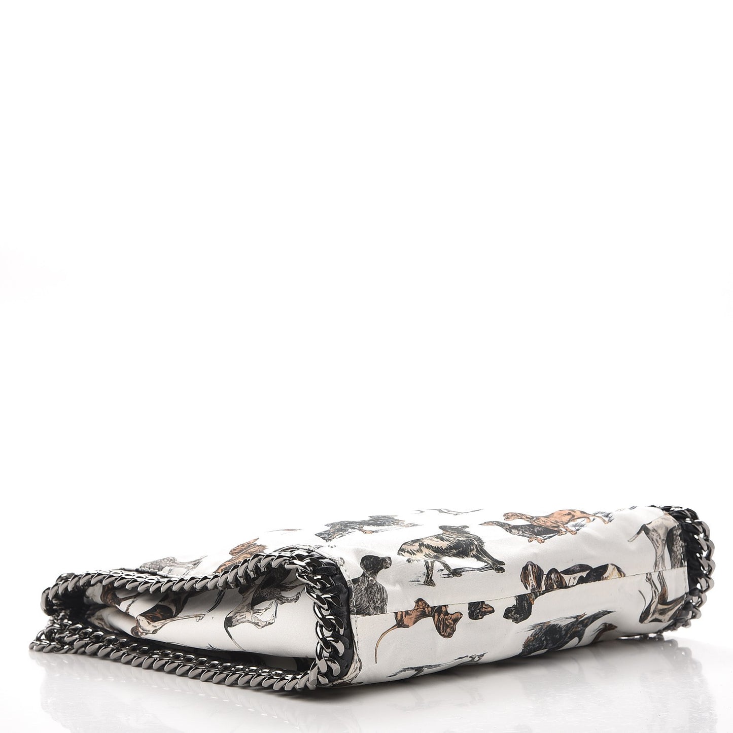 Cotton Canvas Dog Print Mini Falabella Tote White