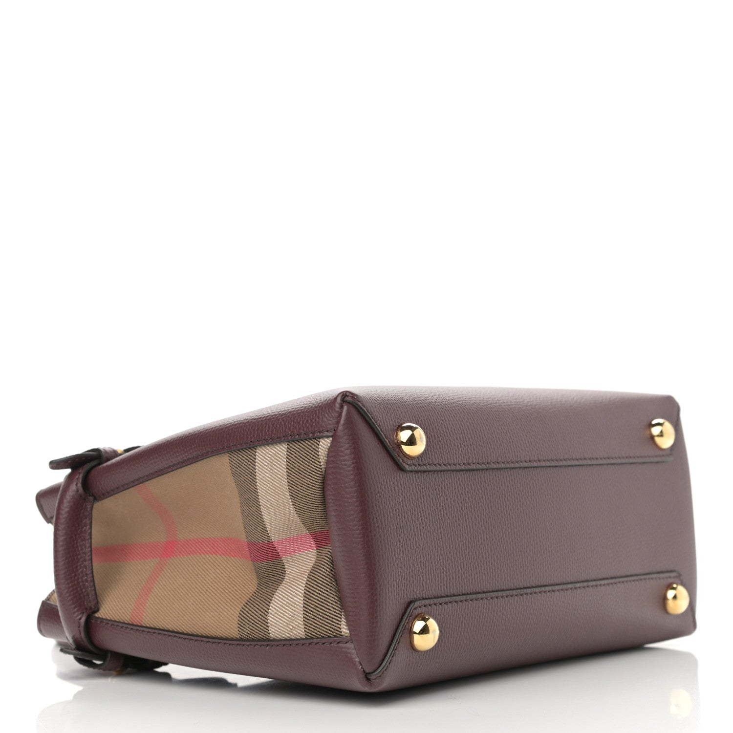 Burberry Calfskin House Check Small Banner Tote Mahogany Red 4 of 10