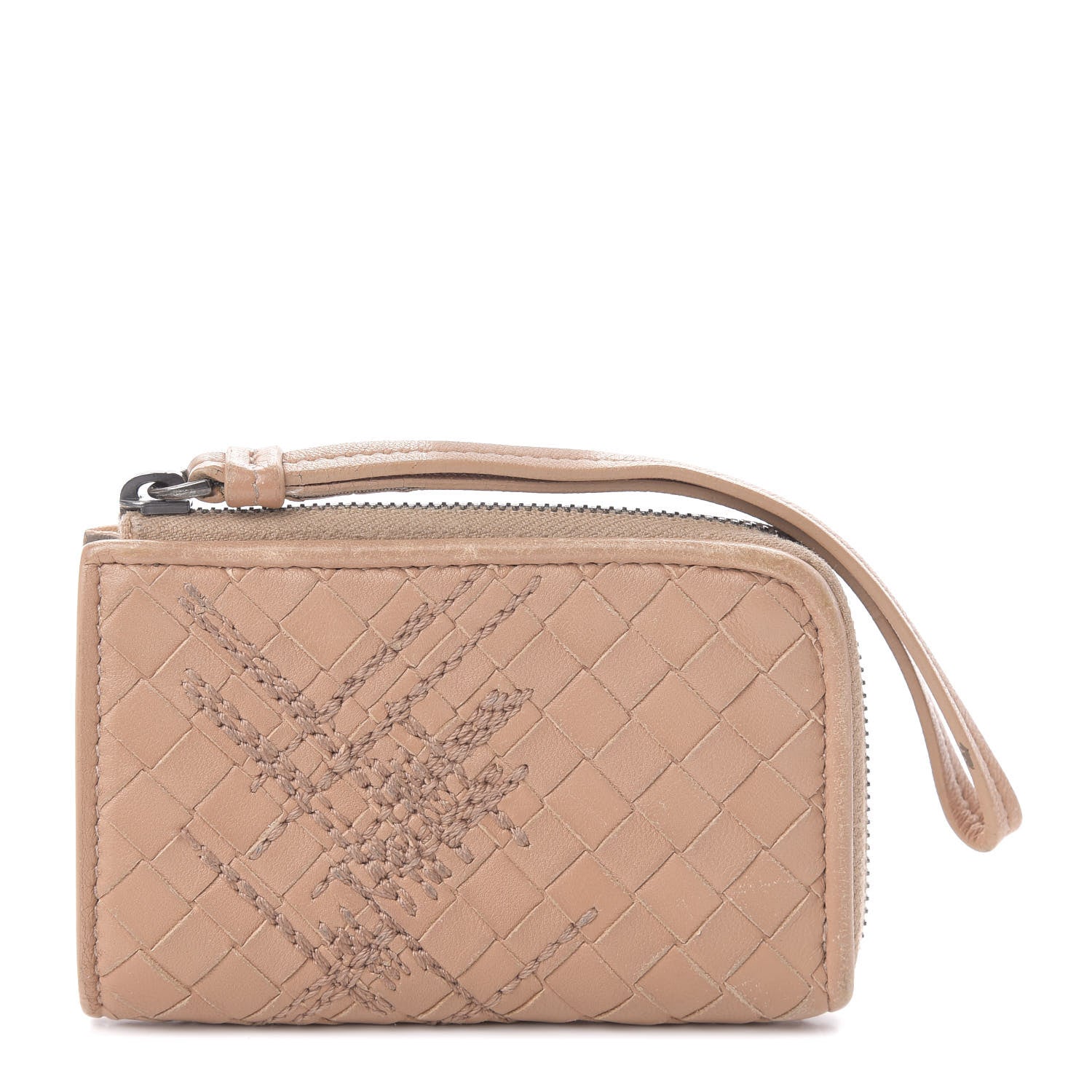 Bottega Veneta Nappa Intrecciato Cross-Stitch Zip Around Coin Purse Dahlia 1 of 10