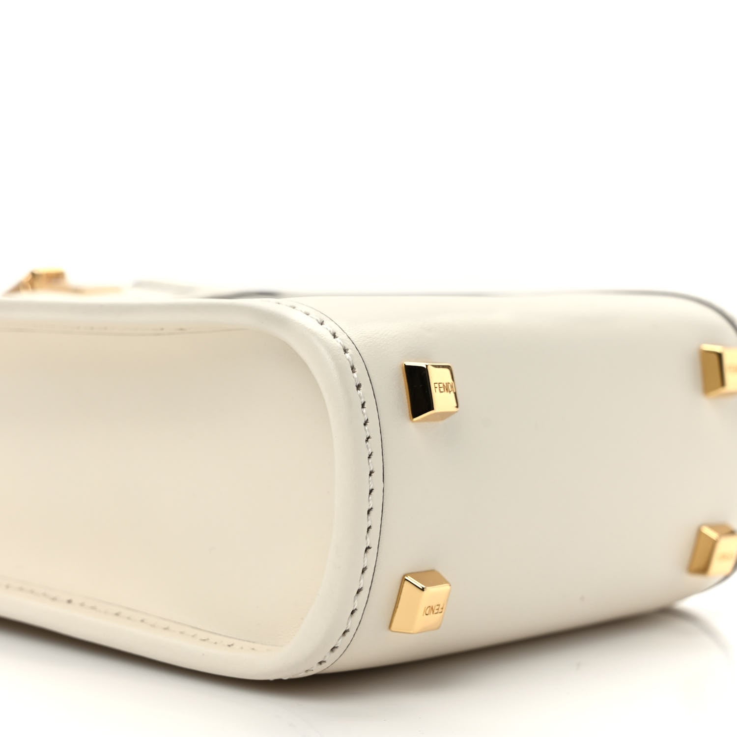 Fendi Vitello King Plexiglass Logo Embossed Mini Fendi Sunshine Shopper Tote White Ice 8 of 9