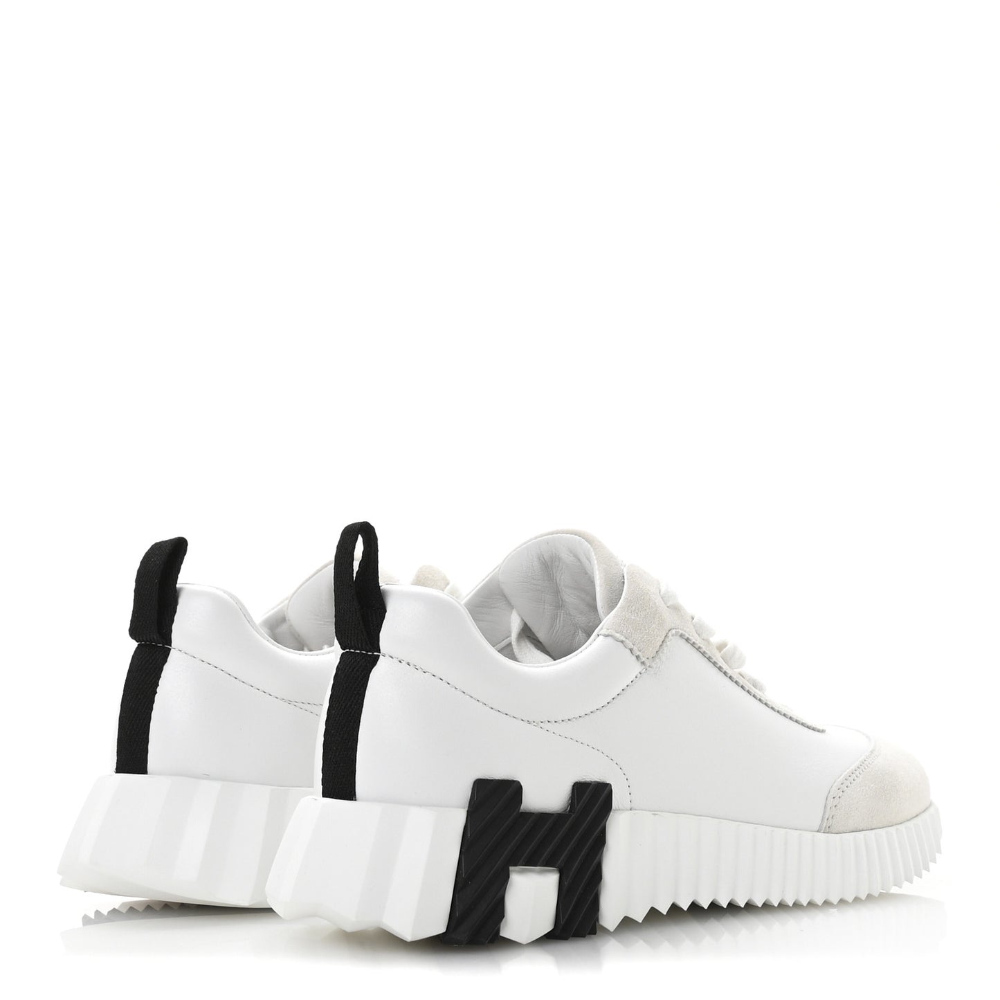 Calfskin Suede Goatskin Bouncing Sneakers 36.5 White