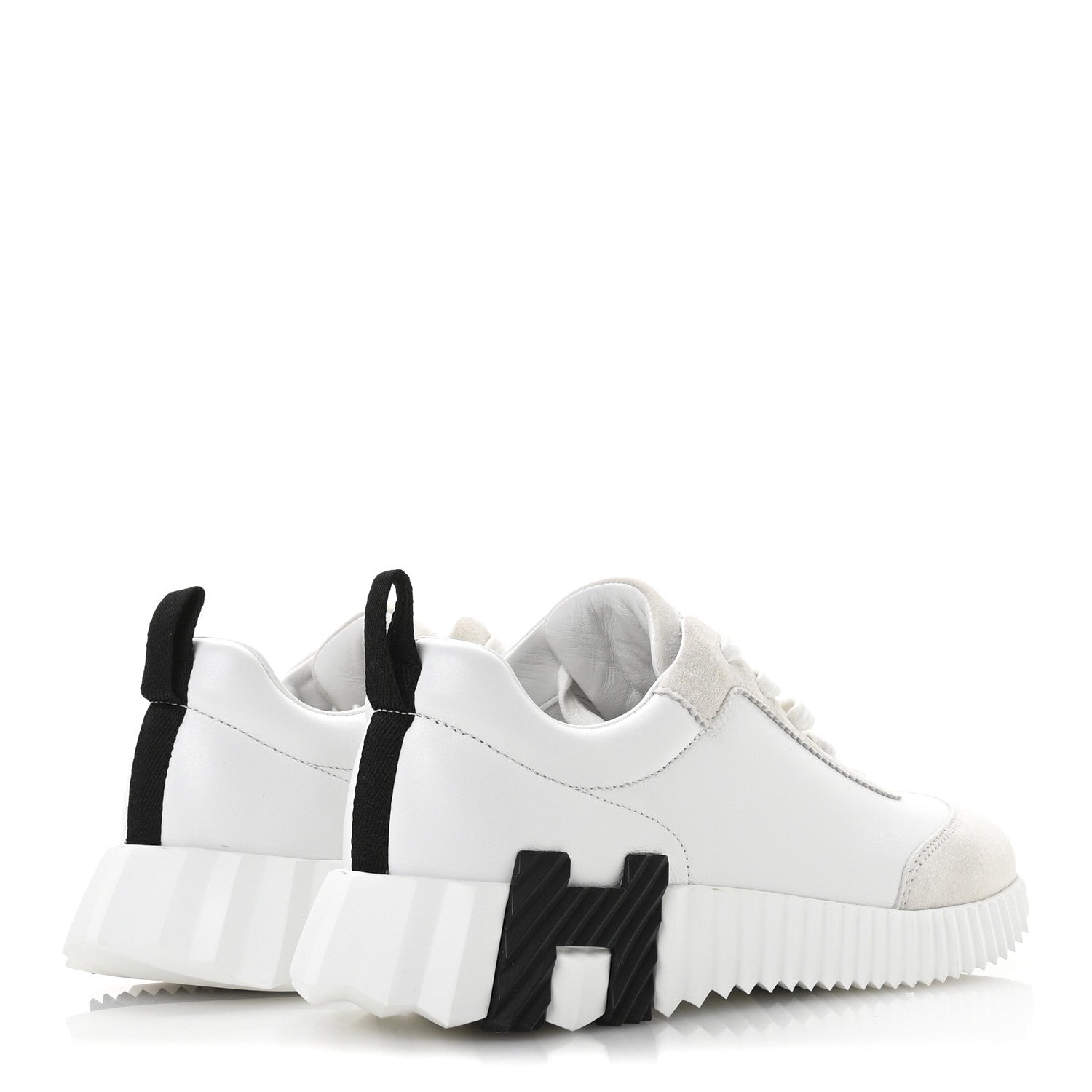 Hermes Calfskin Suede Goatskin Bouncing Sneakers 36.5 White 5 of 8