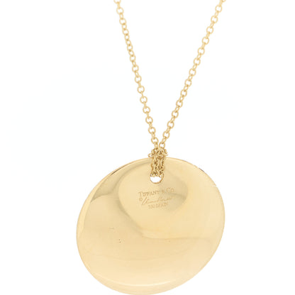 Tiffany 18K Yellow Gold Elsa Peretti Round Disc Pendant Necklace 6 of 6