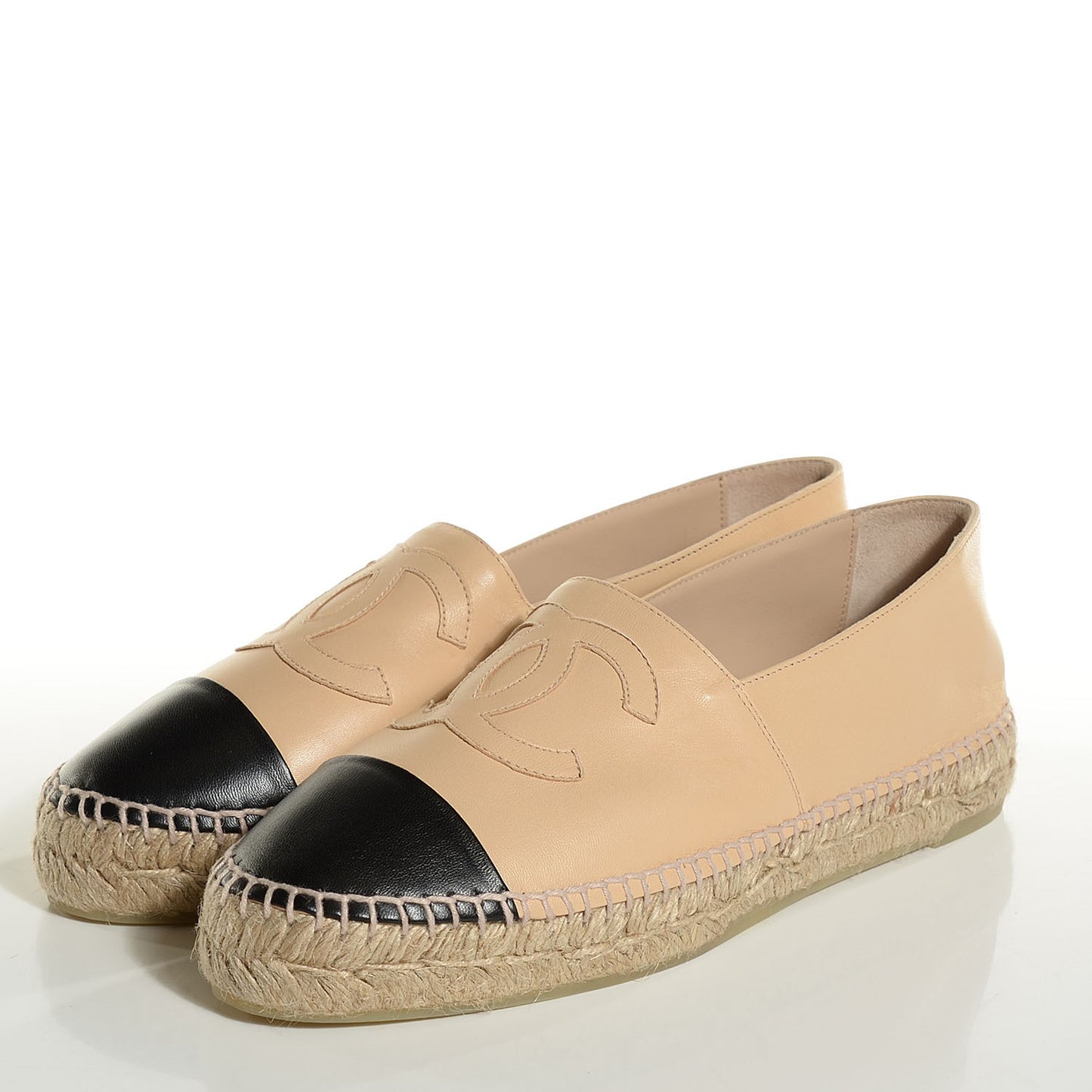 Lambskin CC Espadrilles 40 Beige Black
