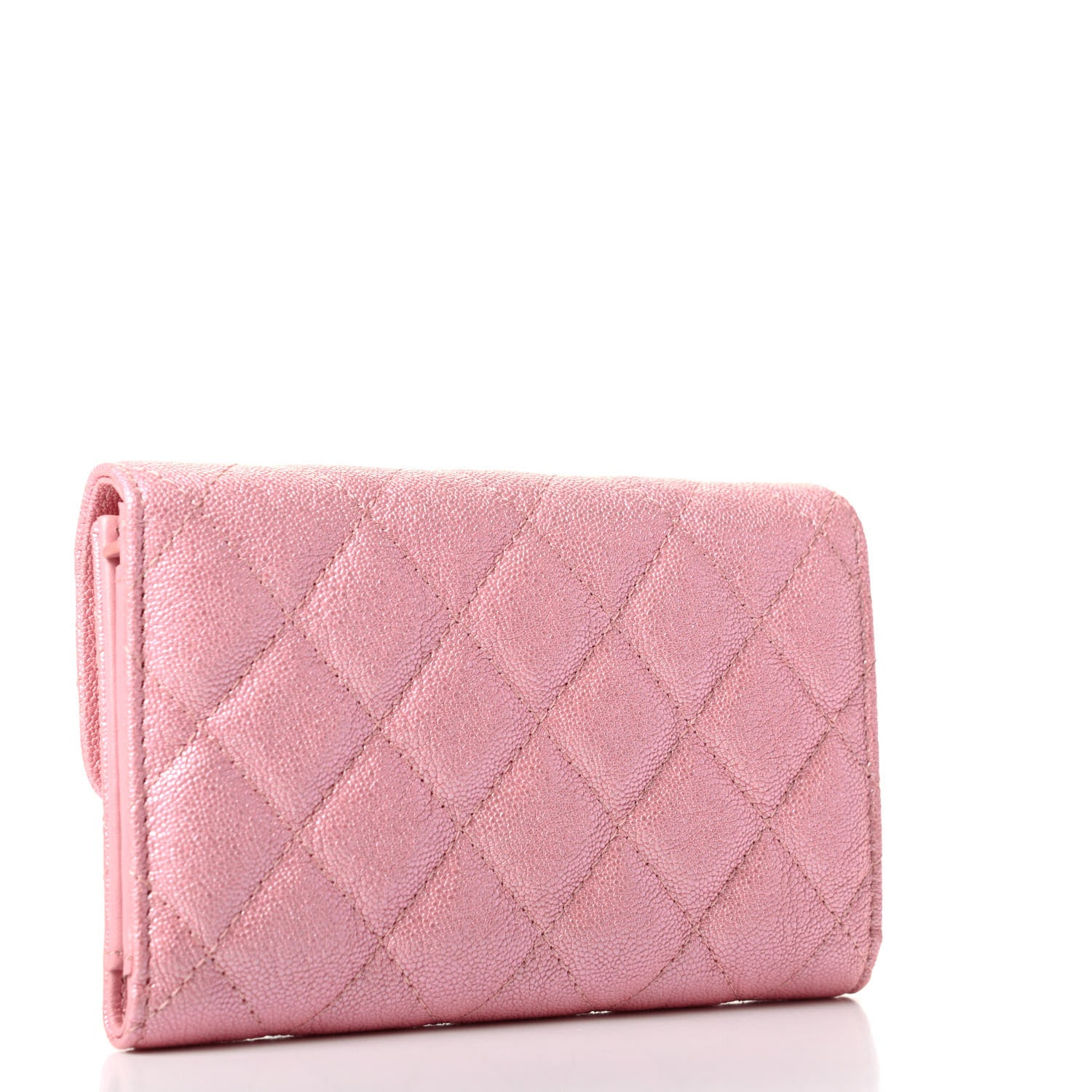 Chanel Iridescent Caviar Quilted Medium Flap Wallet Rose Pink 3 of 8
