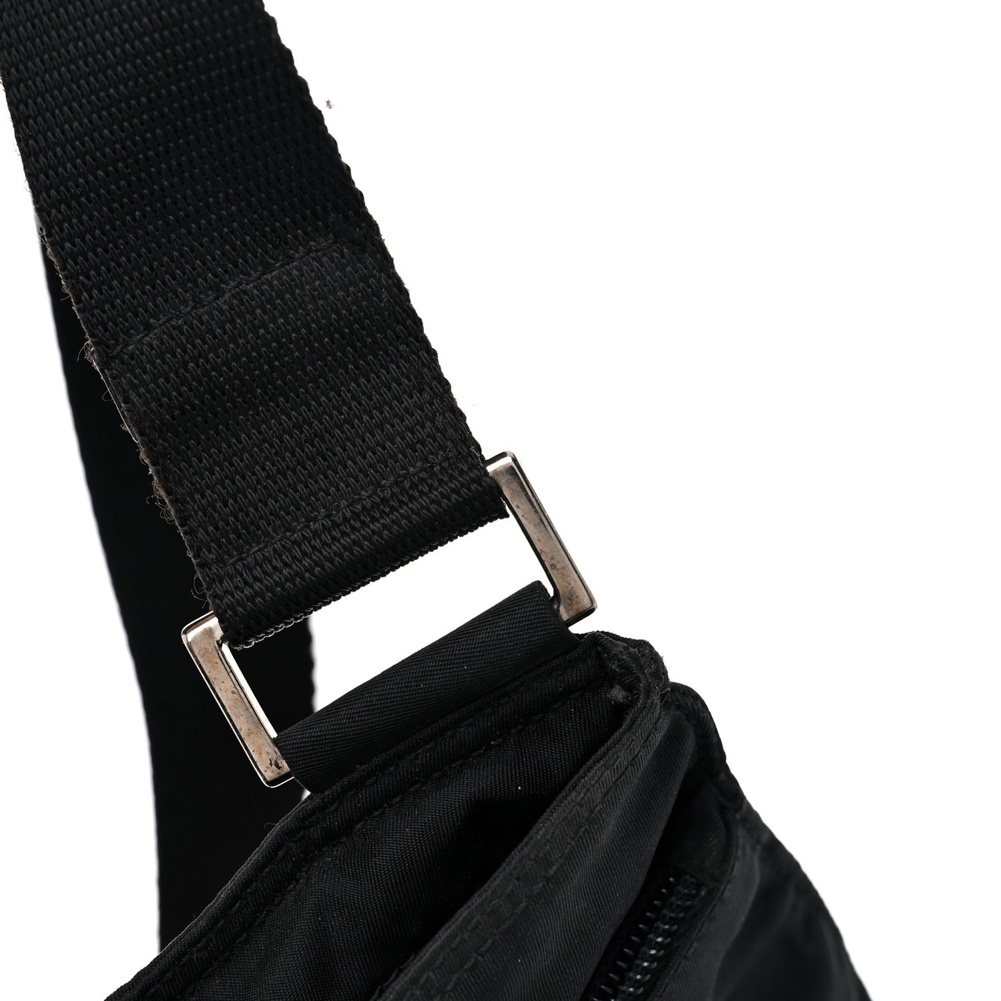 Nylon Vela Flat Messenger Bag Black