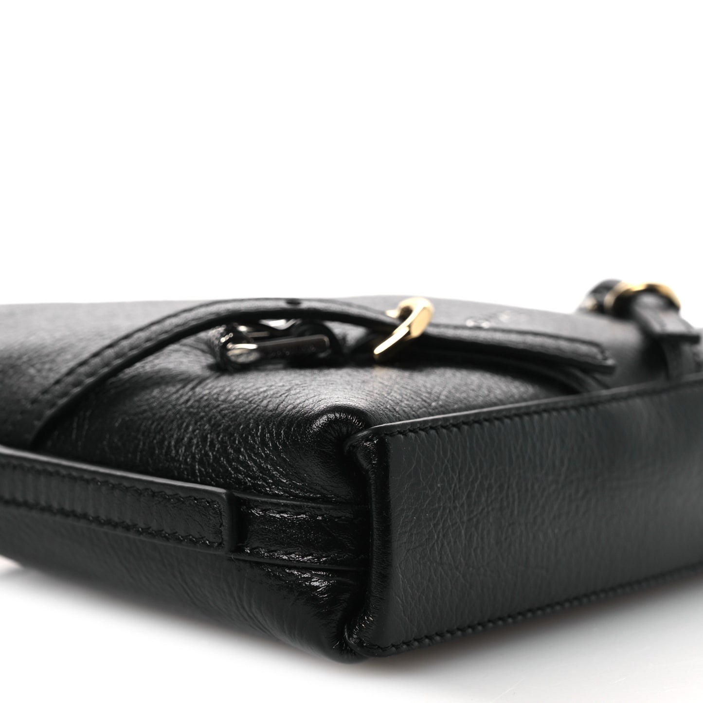 Tumbled Calfskin Nano Voyou Bag Black
