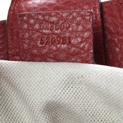 Gucci Pebbled Calfskin Medium Bamboo Shopper Tote Red 7 of 9