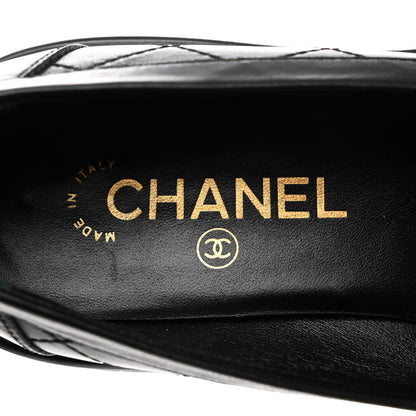 Chanel Calfskin Quilted CC Mocassin Loafers 39 Black 6 of 9
