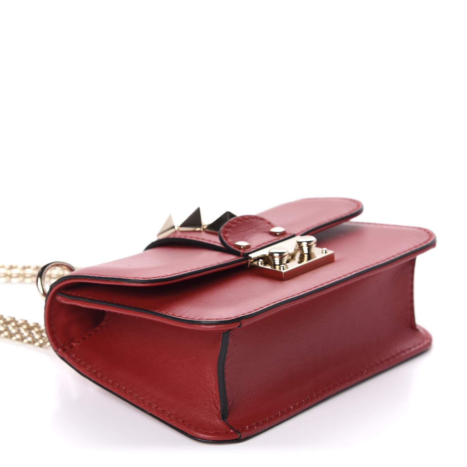 Valentino Garavani Vitello Mini Glam Lock Rockstud Flap Red 4 of 11