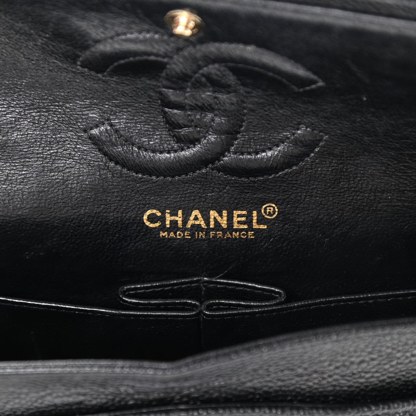 Caviar Quilted Small Double Flap Black