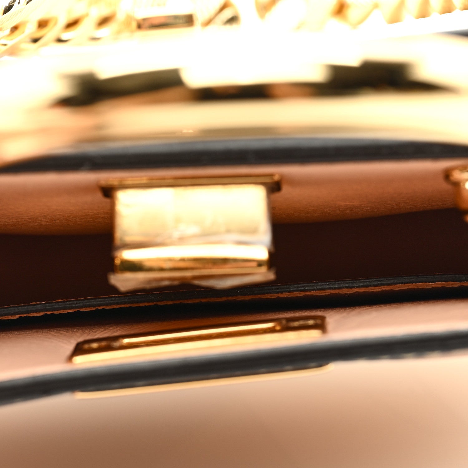 Fendi Glazed Fabric FF Bikini Girls Inlay Nano Peekaboo Maxi Handle Satchel Bianco Perla Multicolor 6 of 9