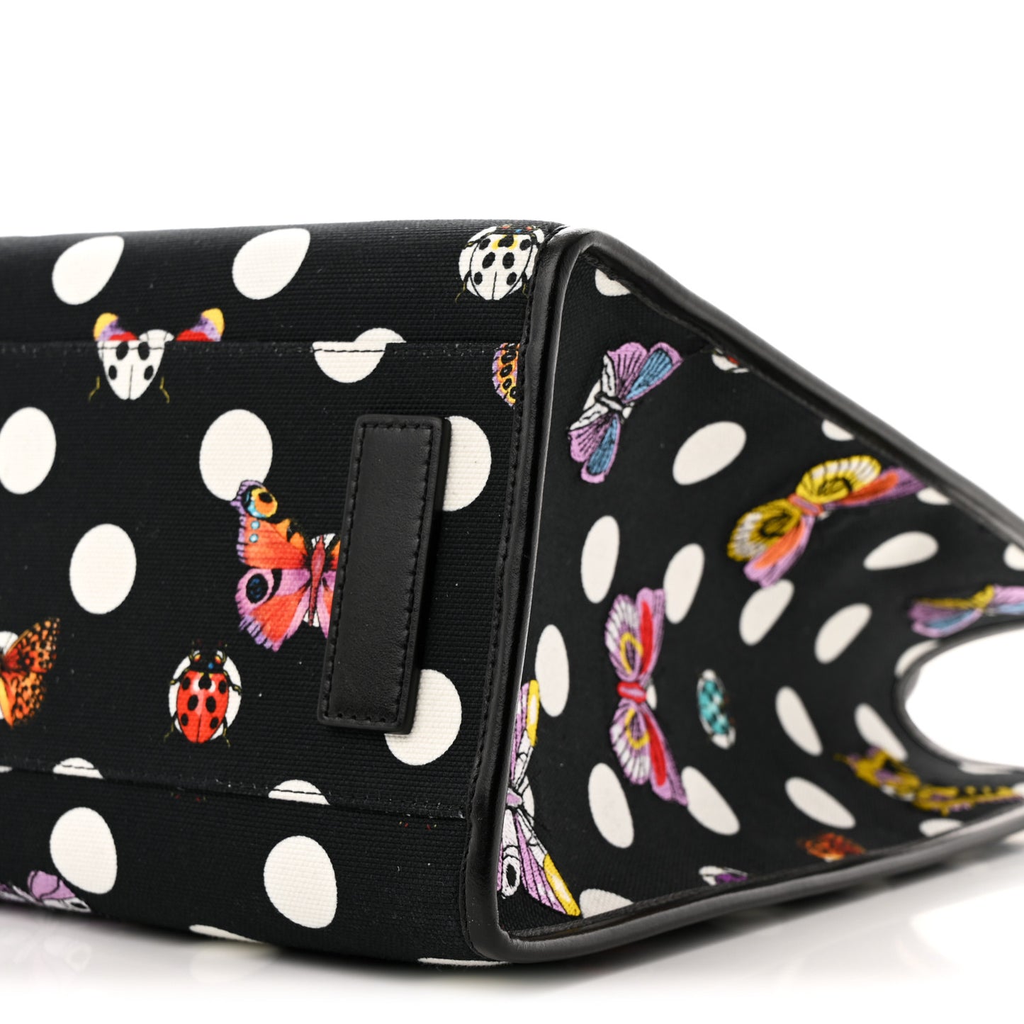 X Dua Lipa Canvas Calfskin Butterfly La Medusa Large Tote Black Multicolor
