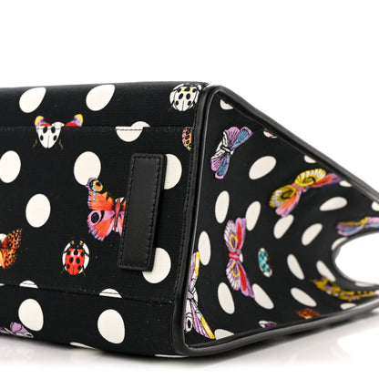 Versace X Dua Lipa Canvas Calfskin Butterfly La Medusa Large Tote Black Multicolor 9 of 9