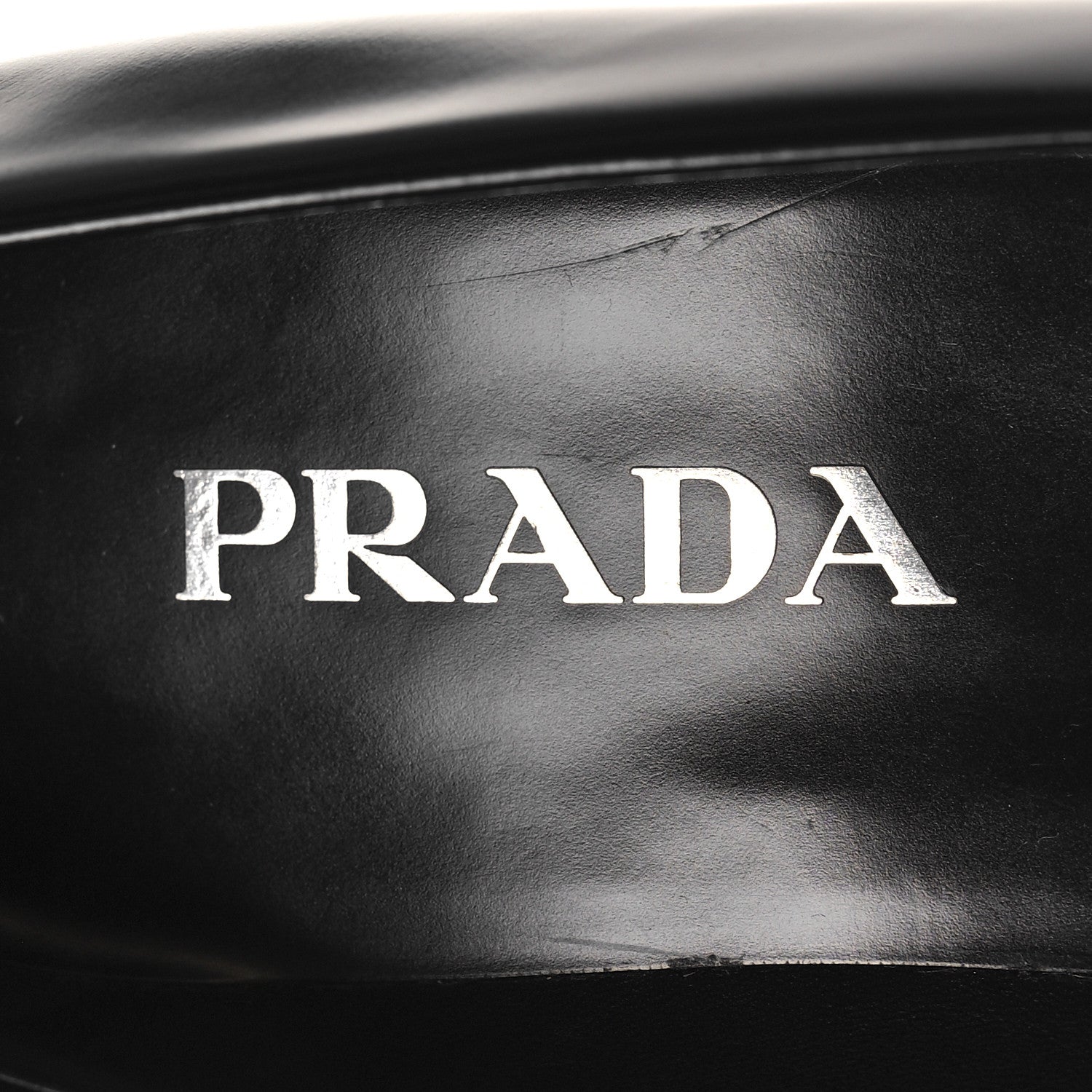 Prada Spazzolato Metal Triangle Logo Loafers 38 Black 7 of 8