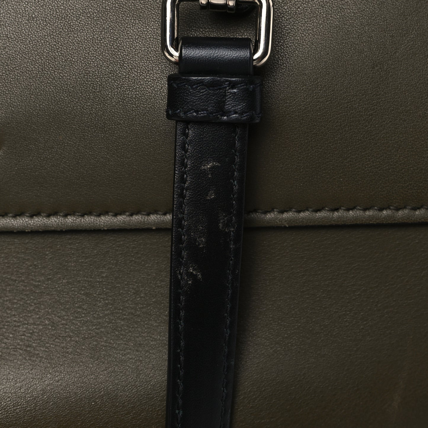 City Calfskin Convertible Top Handle Tote Militare Green Black