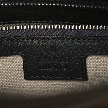 Gucci GG Supreme Monogram Textured Dollar Calfskin Web Ophidia Wristlet Shoulder Bag Grey Black Graphite Grey 5 of 7