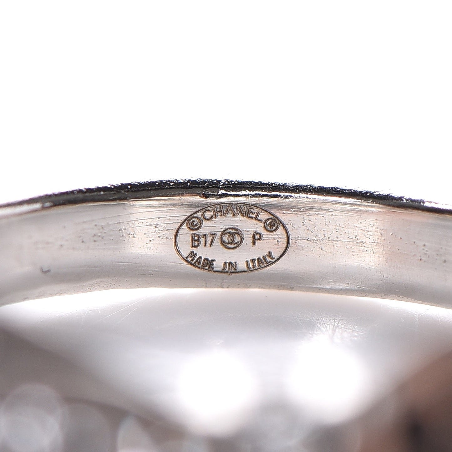 Crystal Bow Ring 7 Black Silver