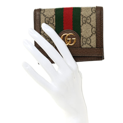 Gucci GG Supreme Monogram Web Ophidia Card Case Beige New Acero 2 of 8