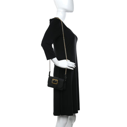 Burberry Grainy Calfskin House Check Small Buckle Bag Black 2 of 11