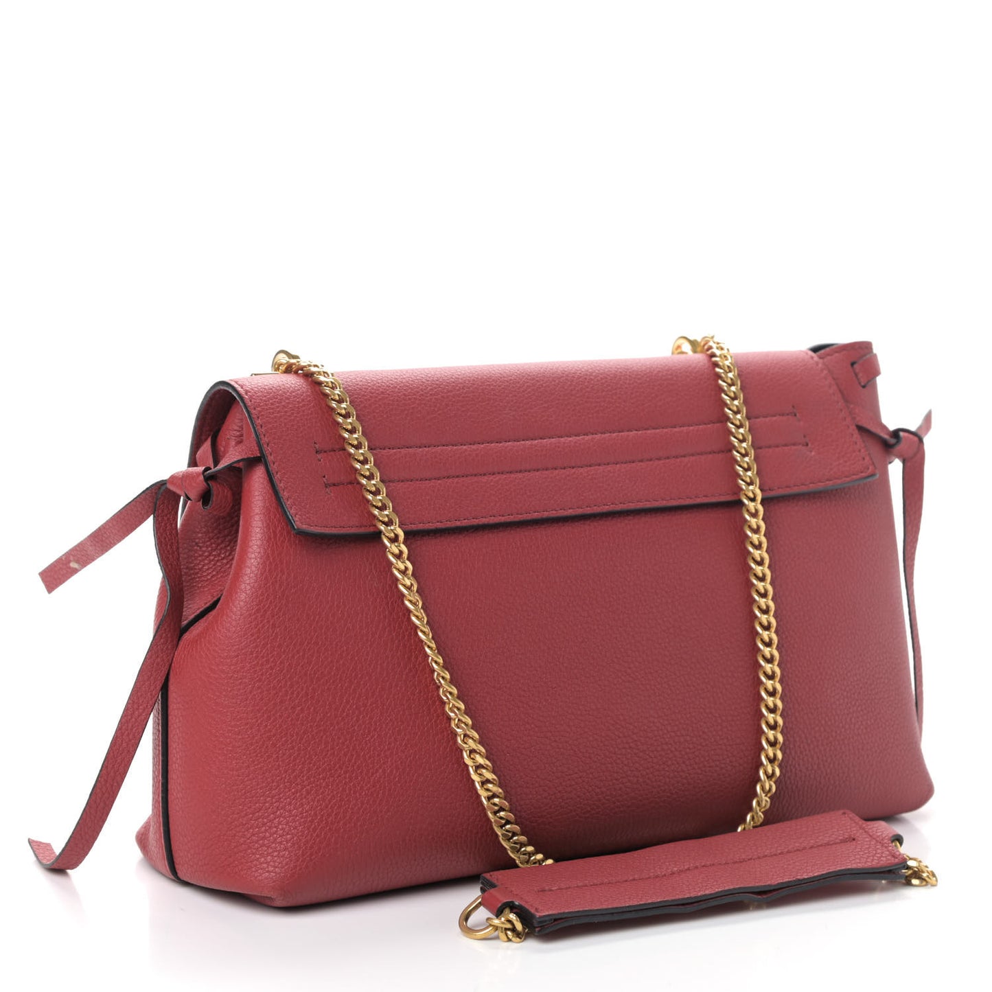 Calfskin Small VRing Chain Shoulder Bag Rosso Valentino
