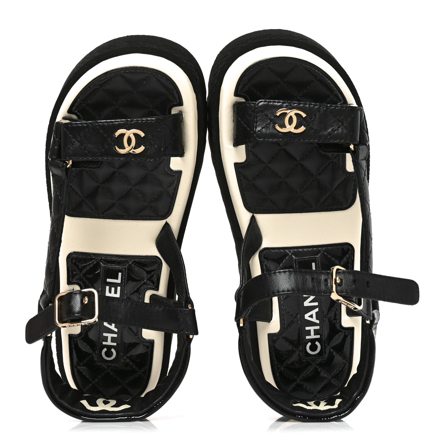 Lambskin Patent Calfskin Logo Platform Sandals 36 Black
