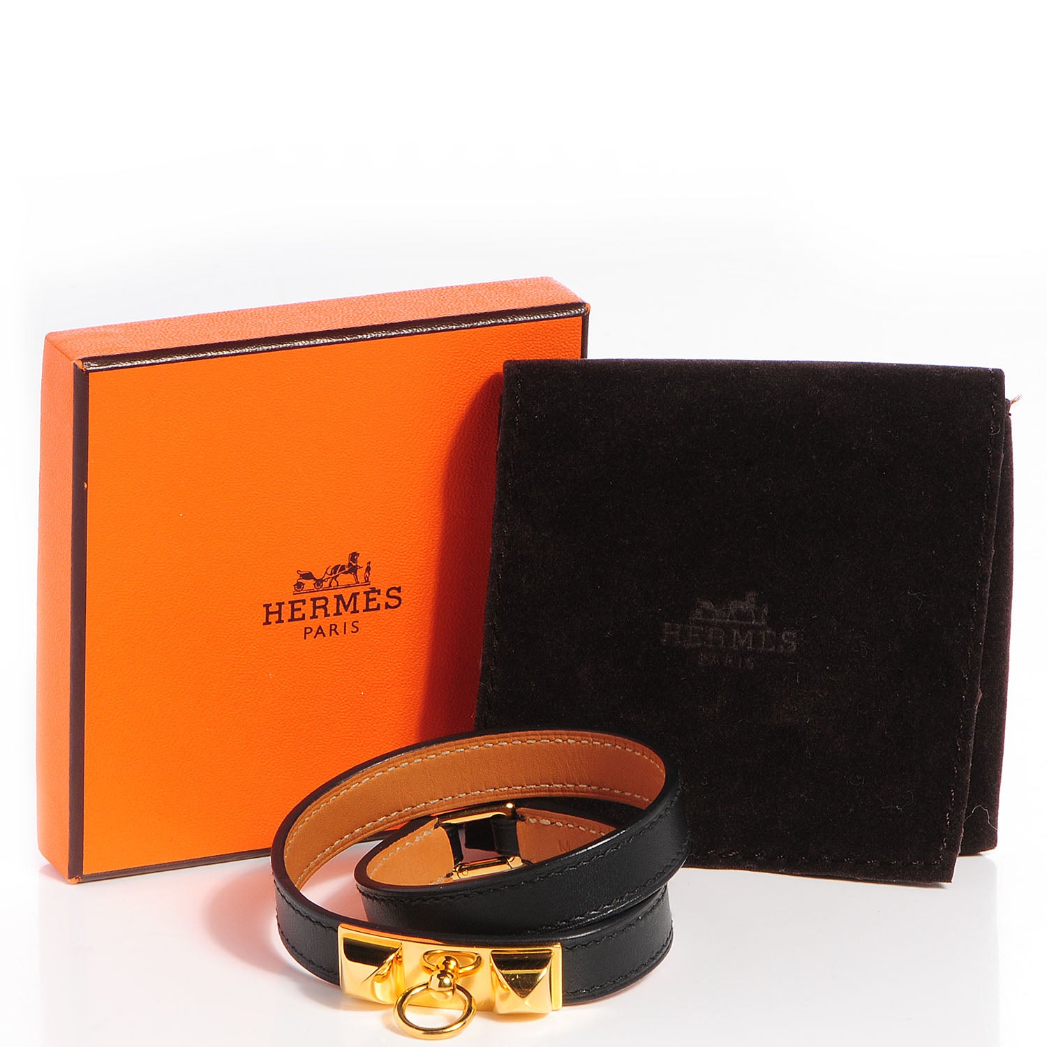 Hermes Chamonix Rivale Double Tour Bracelet Medium Black 6 of 6