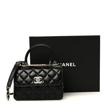 Chanel Lambskin Crystal Quilted Mini Trendy CC Dual Handle Flap Bag Black 12 of 12