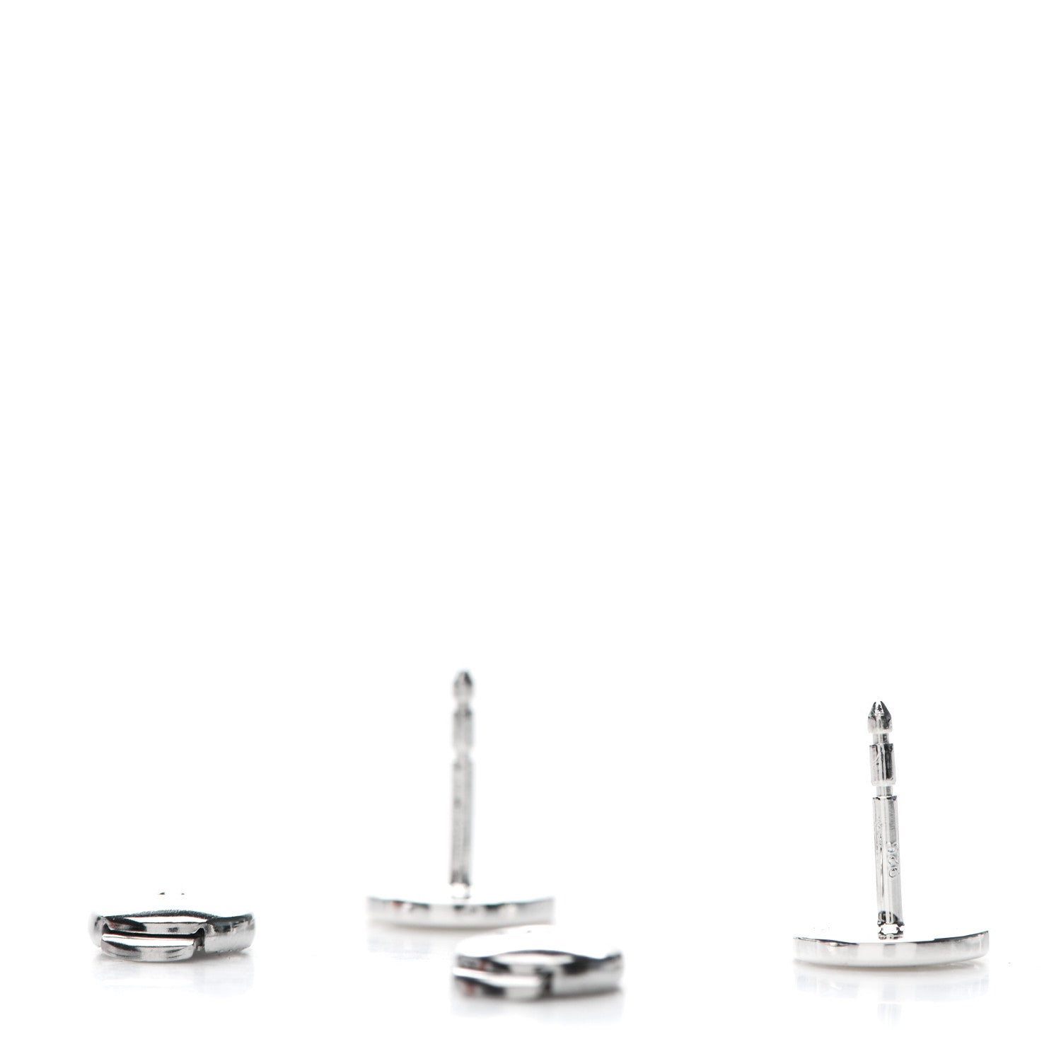 Hermes Sterling Silver TPM Ex-Libris Earrings 3 of 5