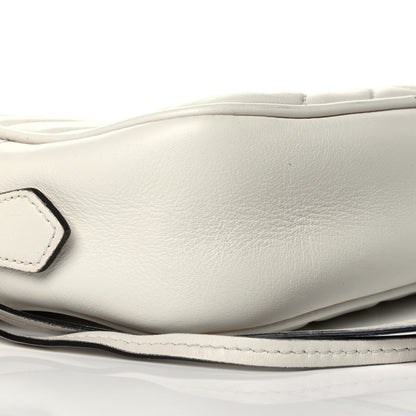 Gucci Calfskin Matelasse Mini GG Marmont Chain Shoulder Bag White 5 of 7