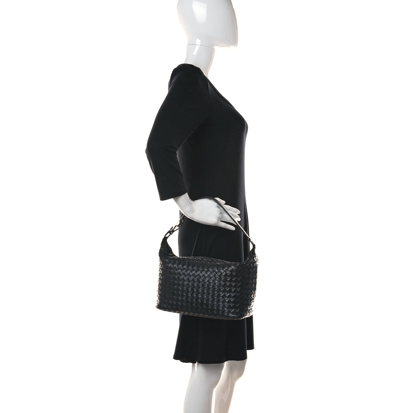 Nappa Intrecciato Small Shoulder Bag Black