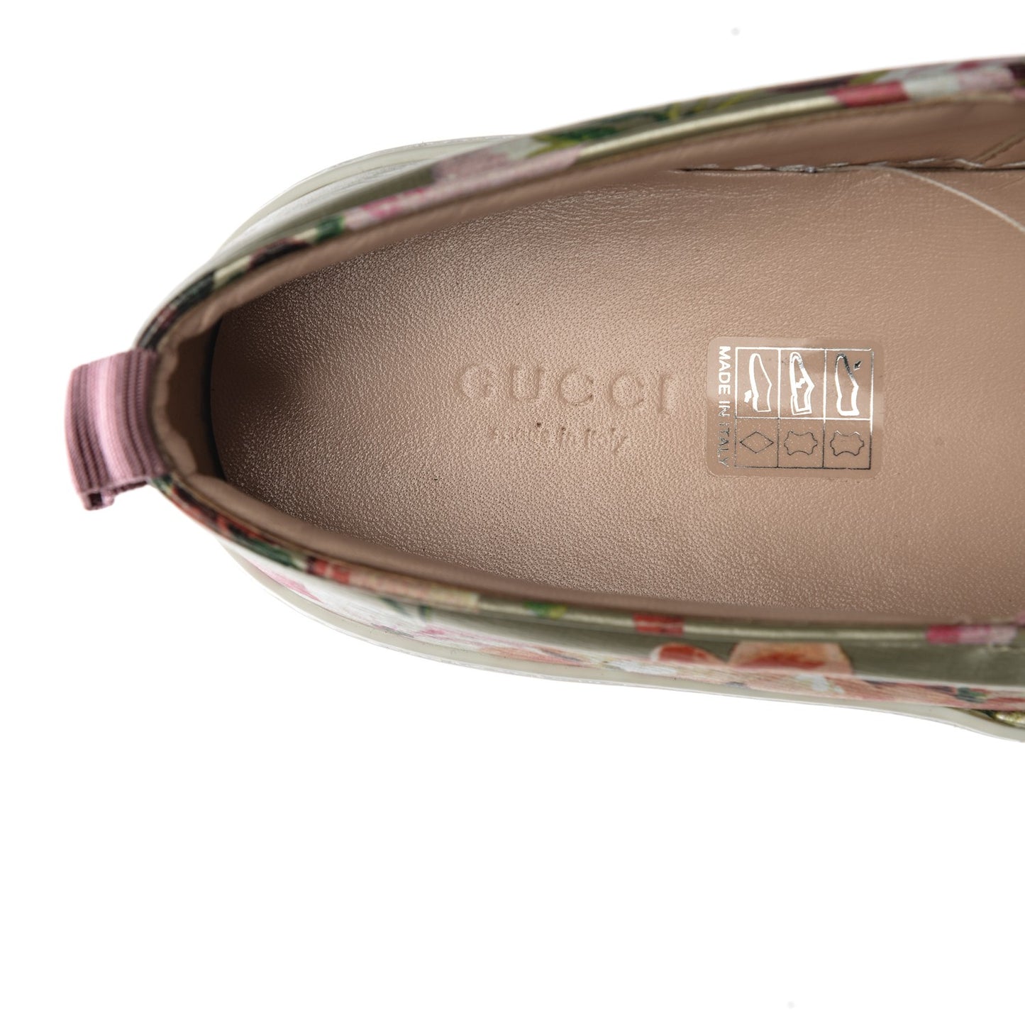 Calfskin Blooms Print Womens Slip On Sneakers 41 Gold Multicolor Dry Rose