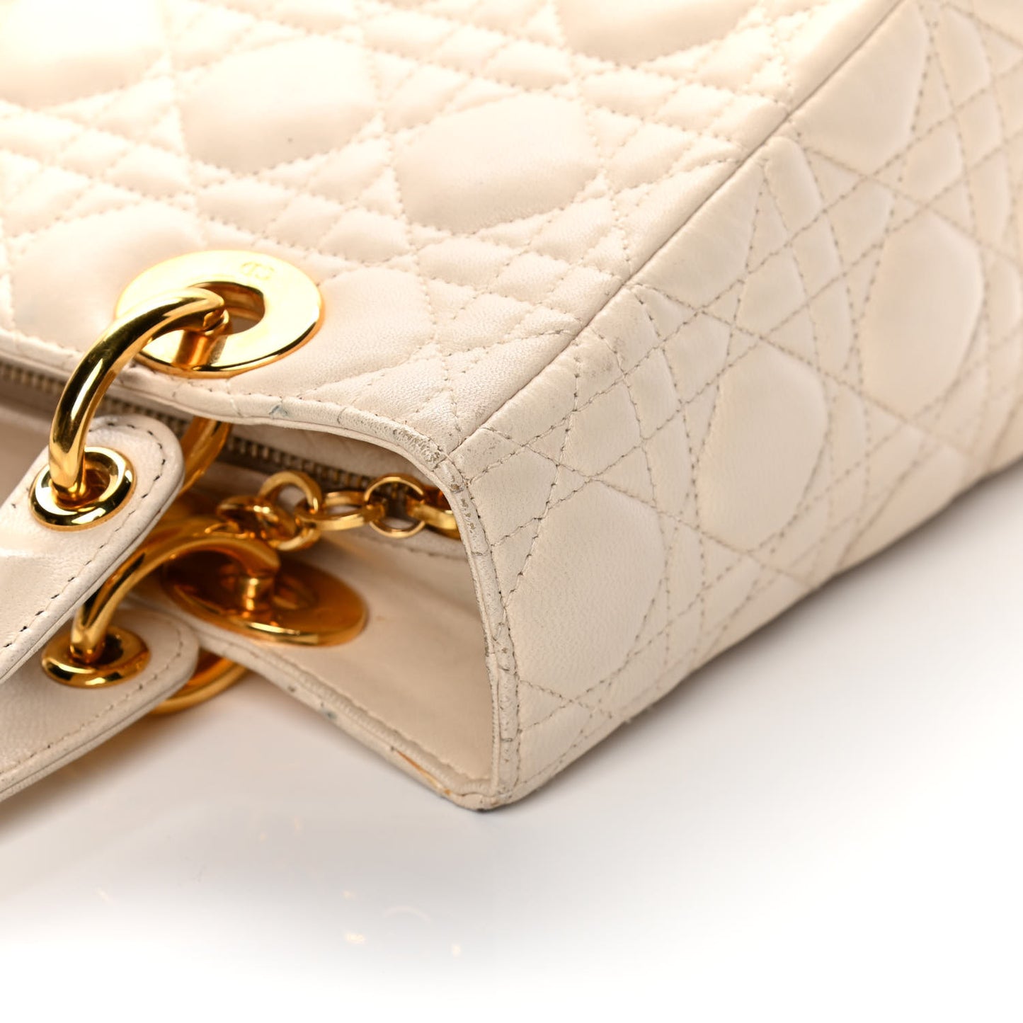 Lambskin Cannage Medium Lady Dior Light Beige