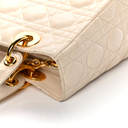 Christian Dior Lambskin Cannage Medium Lady Dior Light Beige 10 of 13