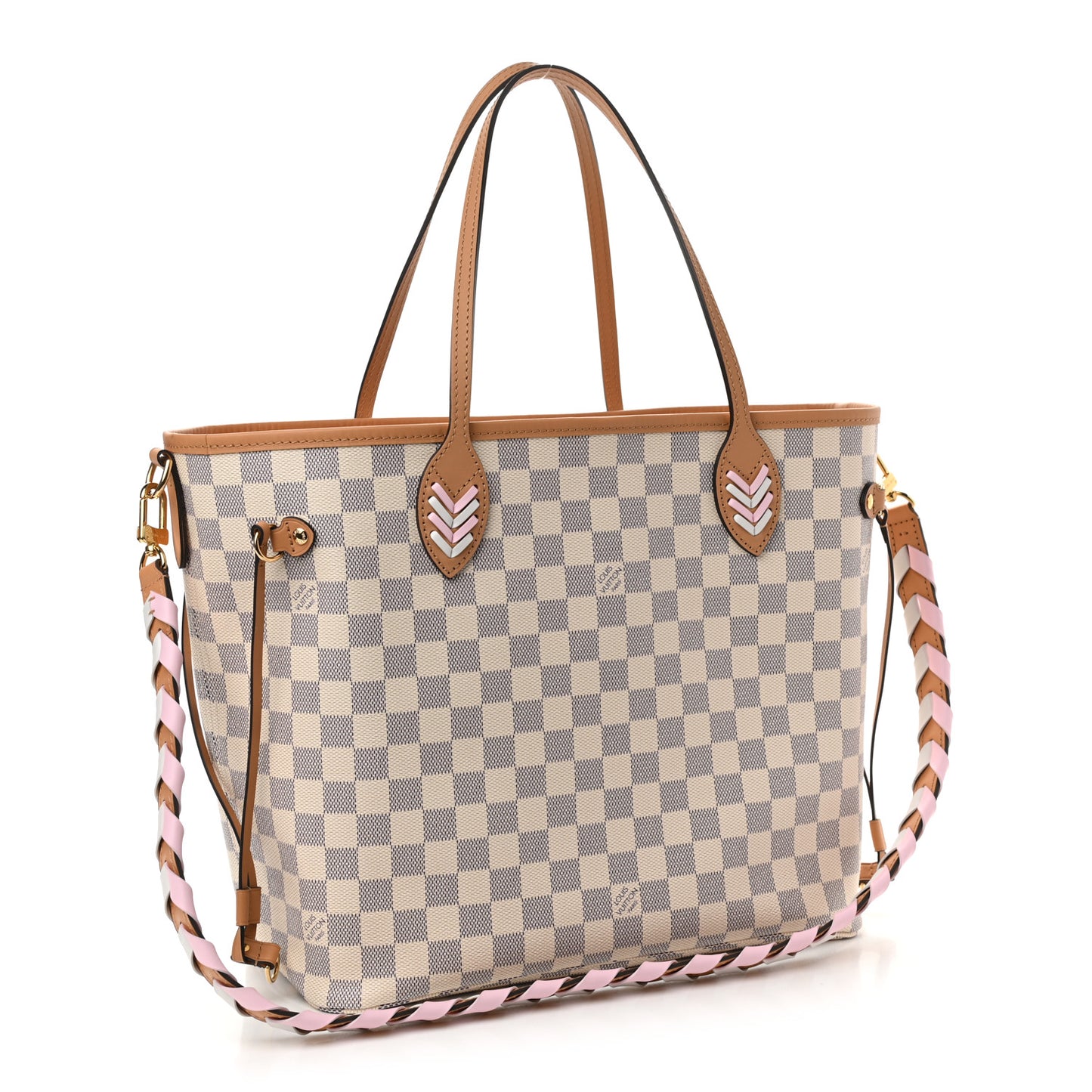 Damier Azur Braided Neverfull MM Orange
