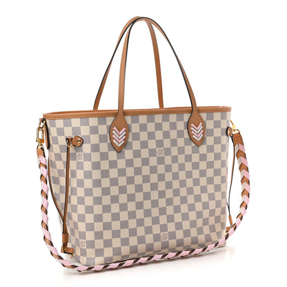 Louis Vuitton Damier Azur Braided Neverfull MM Orange 3 of 8
