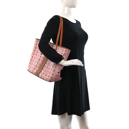 MCM Visetos Medium Anya Zip Top Shopper Tote Soft Pink 2 of 10