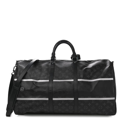 Louis Vuitton X FUJIWARA Monogram Eclipse Flash Fragment Keepall Bandouliere 55 1 of 10