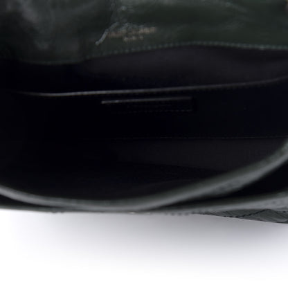 Saint Laurent Crinkled Calfskin Matelasse Monogram Baby Niki Chain Satchel Dark Green 5 of 9