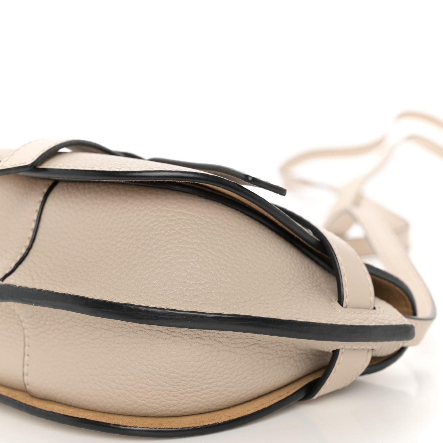 Grained Calfskin Mini Gate Crossbody Bag Light Oat