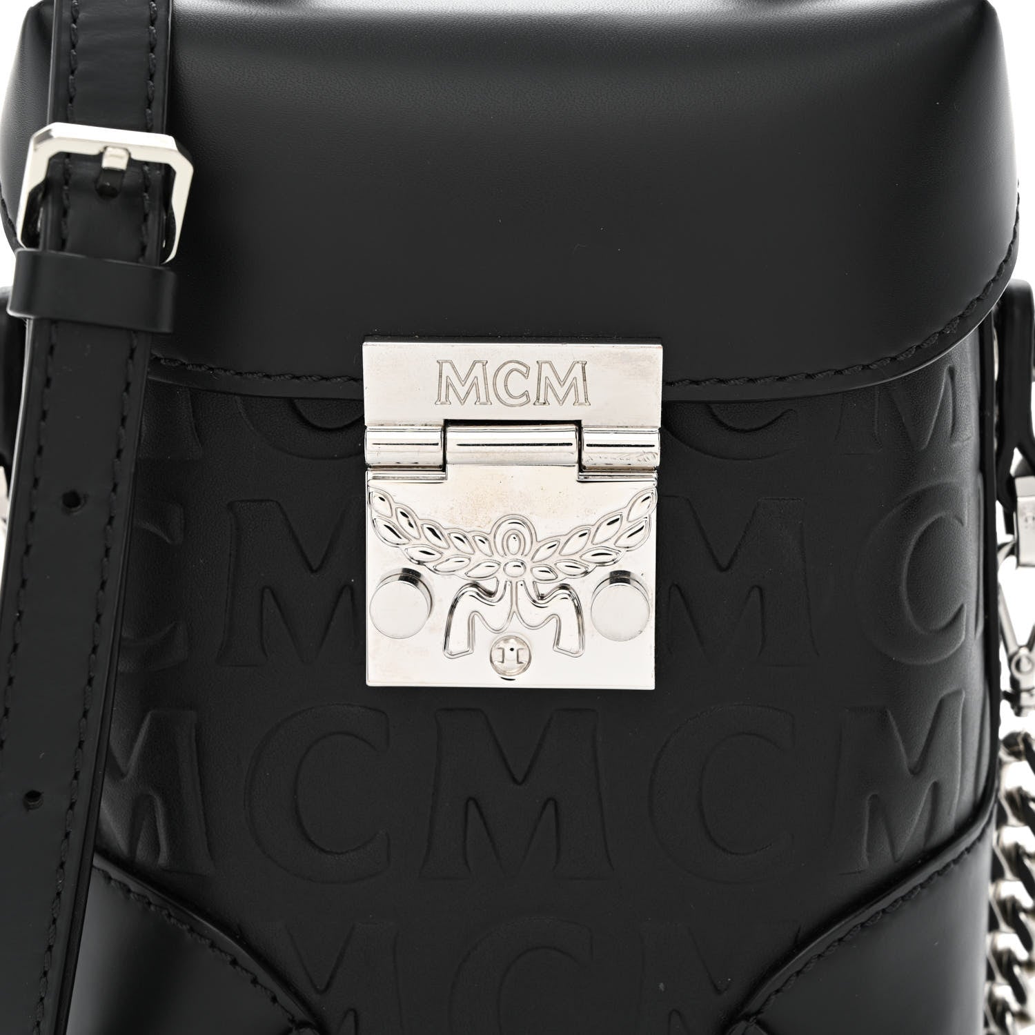 MCM Calfskin Ottomar Logo Mini Soft Berlin Crossbody Black 8 of 10