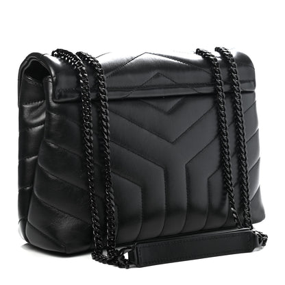 Saint Laurent Calfskin Y Quilted Monogram Small Loulou Chain Satchel Black 2 of 4
