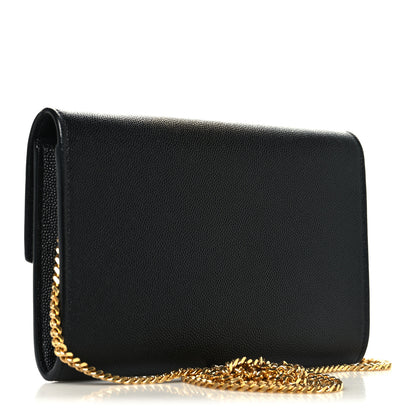 Saint Laurent Grain de Poudre Uptown Chain Wallet Black 4 of 11