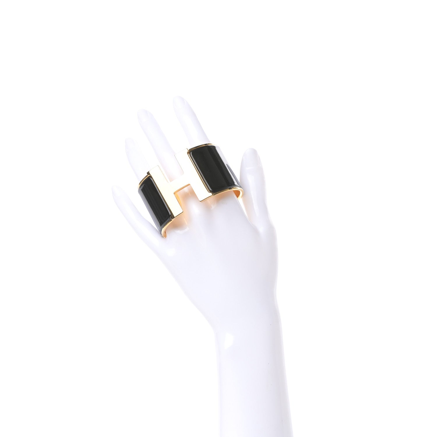 Hermes Enamel Extra Wide Clic Clac H Bracelet PM Black 2 of 4