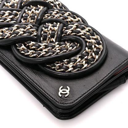 Chanel Lambskin Gold Chain Knot Clutch Black 10 of 11
