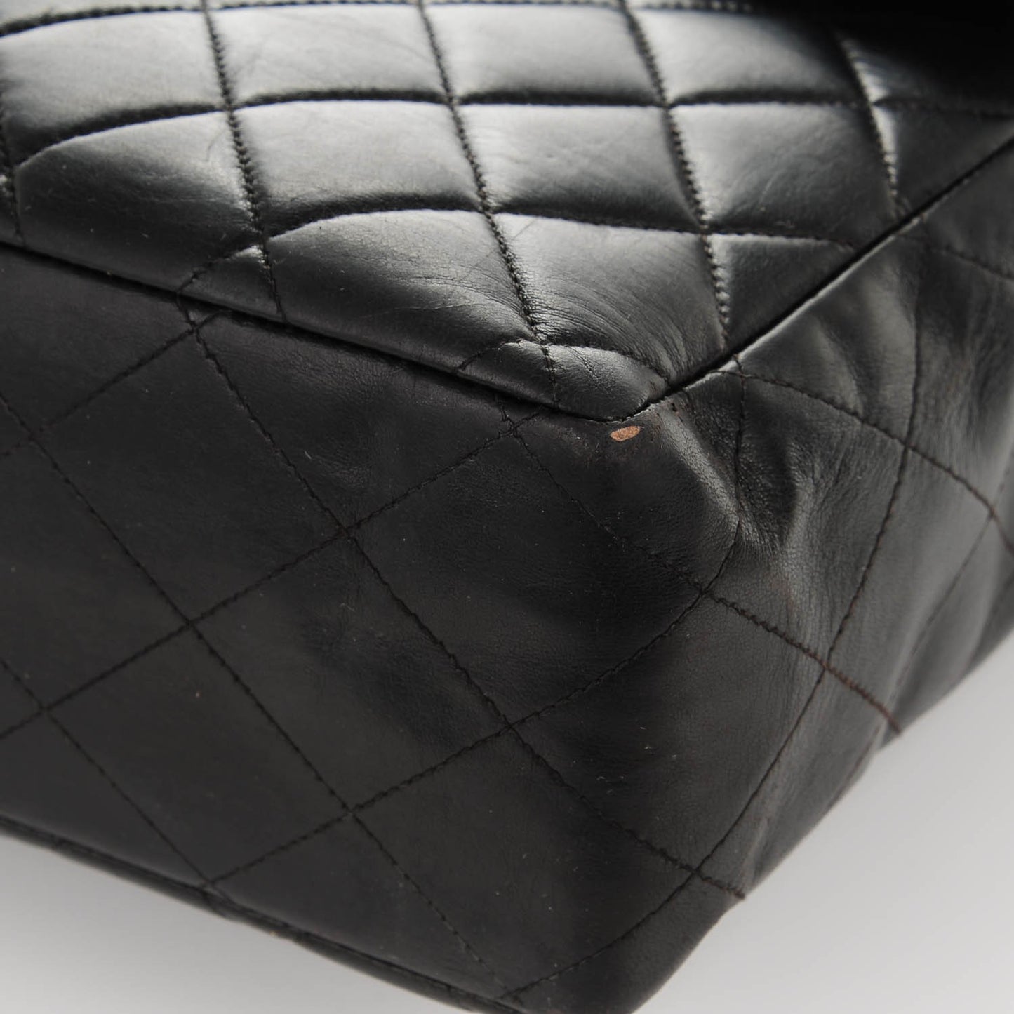 Lambskin Quilted Jumbo Flap Black
